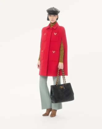 Valentino Garavani Laseine shoppingveske i nappaskinn med chevronmønster