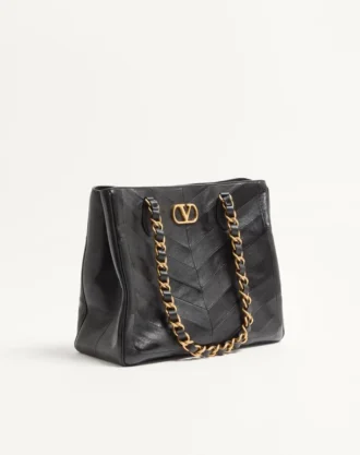 Valentino Garavani Laseine shoppingveske i nappaskinn med chevronmønster