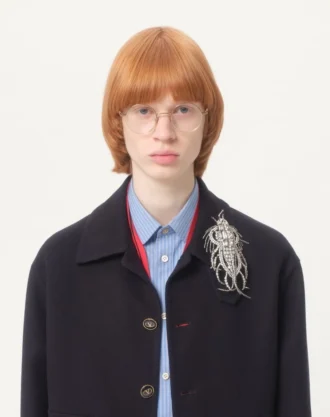 Valentino Garavani Les Glaces-brosje i metall, stoff og krystaller