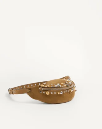 Valentino Garavani Nellcôte belteveske i semsket skinn