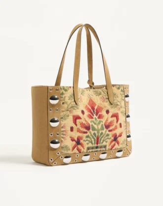 Valentino Garavani Nellcôte medium shoppingbag i jacquardstoff