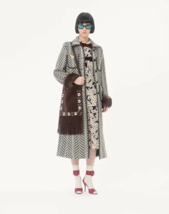 Valentino Garavani Nellcôte skulderveske i semsket skinn med frynser