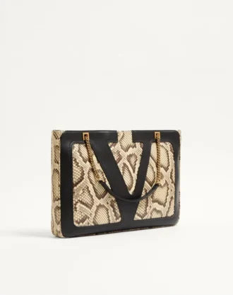 Valentino Garavani Viva Superstar medium shoppingbag i python