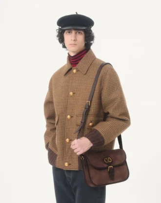 Valentino ullbomberjakke med hundetannmønster