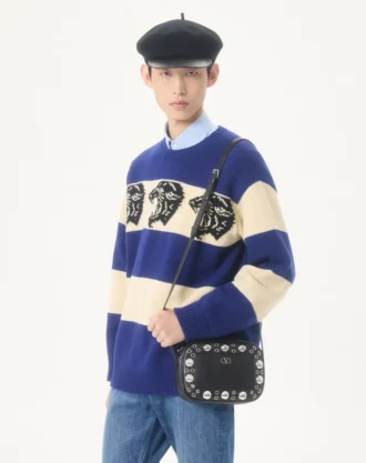 Valentino ullgenser med jacquard-pantermønster