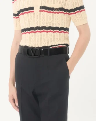 Vlogo Signature belte i kalveskinn