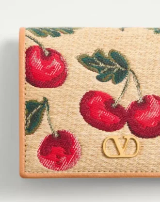 Vlogo Signature Cherryfic Jacquard Raffia Wallet