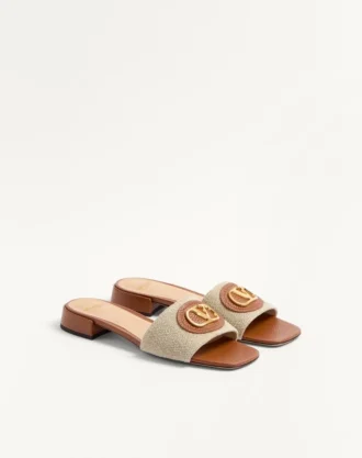 Vlogo Signature Slide Sandal i lerret 20 mm