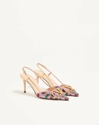 VLogo Signature Slingback Décolleté med Cherryfic-broderi 80 mm