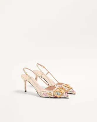 VLogo Signature Slingback Décolleté med Rhombelle-broderi 80 mm