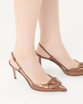 Vlogo Signature Slingback Pump i laminert nappa-lær 80 mm