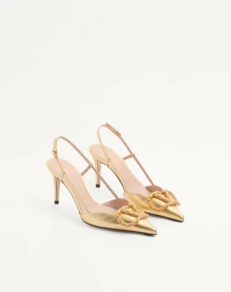 Vlogo Signature Slingback Pump i laminert nappa-lær 80 mm