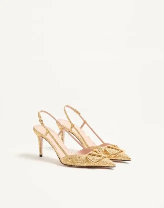 Vlogo Signature slingback-pumps i cloqué-jacquardstoff 80 mm