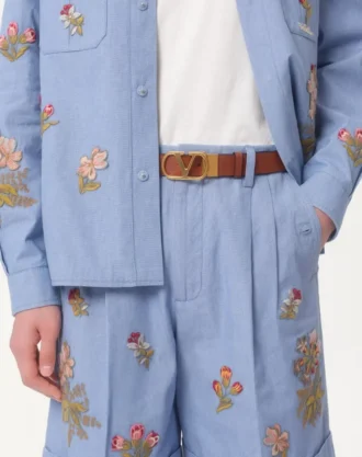 Vlogo Signature vendbart skinnbelte i skinnende kalveskinn 30 mm