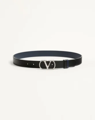 Vlogo Signature vendbart skinnbelte i skinnende kalveskinn 30 mm